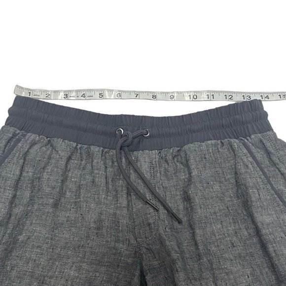 Athleta Drawstring Bali Linen Gray Jogger Ankle Cuff Pants Size 6 - Picture 10 of 10